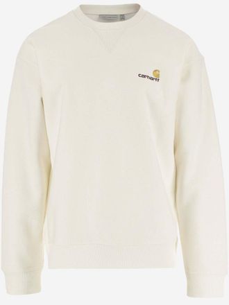 Carhartt Work in Progress Off White LOGO COTTON SWEATSHIRT