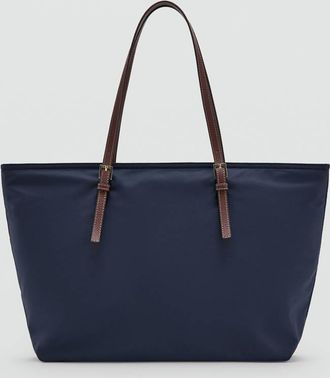 Mango Borsa shopper dettaglio fibbie navy - Donna - Taglia unica - MANGO