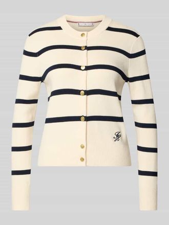 Tommy Hilfiger Regular Fit Strickjacke aus reiner Baumwolle in Weiss, Gr&ouml;&szlig;e XL
