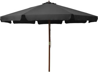 vidaXL Sombrilla De Jard&iacute;n Con Palo De Madera Gris Antracita 330 Cm Vidaxl