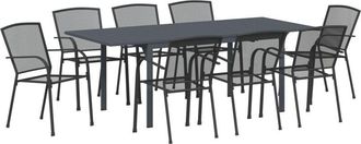 vidaXL Garden Dining Set 9 pcs Steel Vidaxl