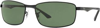 Ray-Ban Rechthoekige Zonnebril - Heren - Zonnebrillen - Zwart - 61 MM - Accessoires