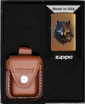 OEM Encendedor Zippo Wolf Warrior Design Set De Regalo N.&deg; 4