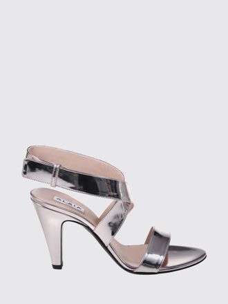 Alaia Patent Leather Sandals with a High Cone Heel and an Ankle Strap