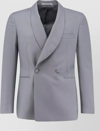 Tagliatore virgin wool double-breasted tuxedo blazer