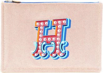 Herm&egrave;s Multi-Color Orange Cotton Clutch Bag Pouch (Pre-Owned)