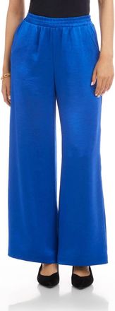Karen Kane Satin Wide-Leg Pants In Sapphire Blue