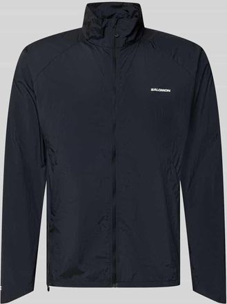 Salomon Jacke mit Stehkragen und Logo in Black, Gr&ouml;&szlig;e XXL