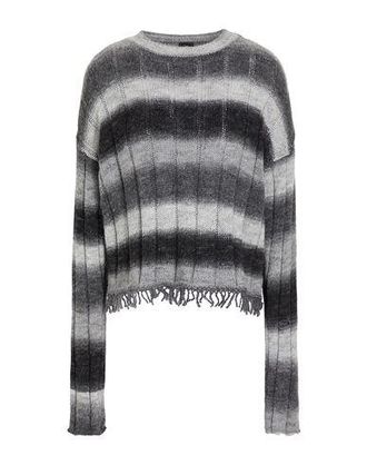 8 by YOOX MULTICOLOR CREW-NECK FRINGED SWEATER