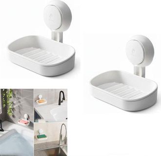 OEM Jabonera De 2 Piezas Con Ventosa, Ventosa De Vac&iacute;o Potente, Jabonera Autodrenante E Impermeable, Ba&ntilde;os Y Fregaderos De Cocina, Blanco