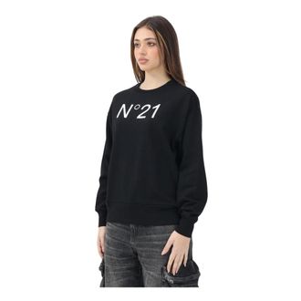 N°21 Dames, Sweatshirts & Hoodies, Zwart, Maat: S Katoen