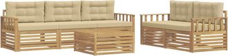 vidaXL Conjunto De Sof&aacute;s De Exterior 6 Uds. Y Beige Vidaxl