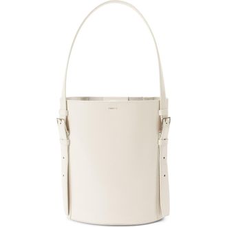 Coperni Ergonomic Leather Bucket Bag in Beige Bei at Nordstrom