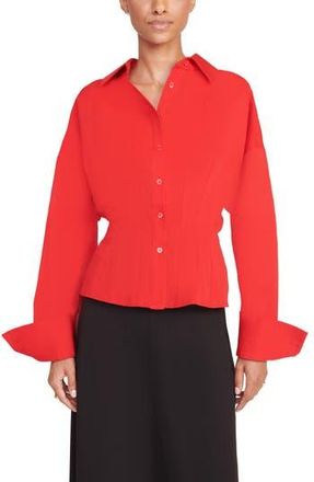 Staud Ophelia Woven Shirt in Poinsettia at Nordstrom Rack, Size X-Small