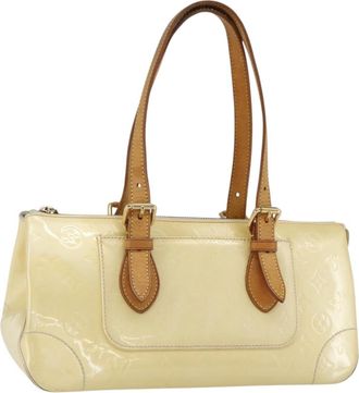 Louis Vuitton Rosewood Avenue Handbag Monogram Vernis Beige Patent_Leather Handbag (Pre-Owned)