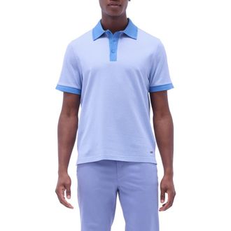 Bugatchi Tipped Cotton Piqu&eacute; Polo in Classic Blue at Nordstrom Rack, Size X-Large