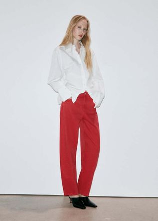 Mango Jeans balloon cuciture rosso - Donna - 40 - MANGO
