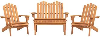 vidaXL 4 Piece Adirondack Garden Lounge Set Solid Wood Acacia vidaXL