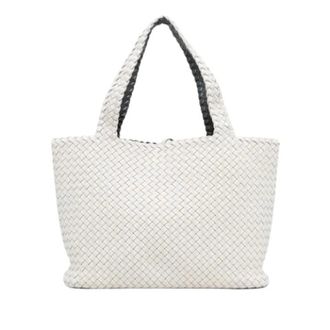 Bottega Veneta Pre-owned Tote Bags, female, White, Size: ONE SIZE Pre-owned Woven Leather Tote