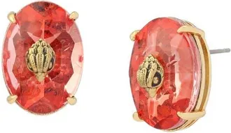 Kurt Geiger Oval Gemstone Eagle Stud Earrings in Pink Multi at Nordstrom