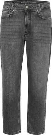 MY ESSENTIAL WARDROBE Hoge Tapered Donkergrijze Retro Wassing - Dames - Loose Fit Jeans - Grijs - W32 L28 - Katoen - Jeans