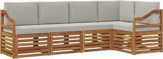 vidaXL Conjunto De Sof&aacute;s De Exterior 5 Uds. Gris Natural Y Claro Vidaxl