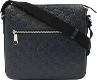 Gucci Pre-owned Cross Body Bags, female, Black, Size: ONE SIZE Pre-owned Leather Cross Body Bag