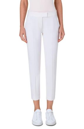 Akris Frankie Stretch Cotton Pants in Cream at Nordstrom, Size 10
