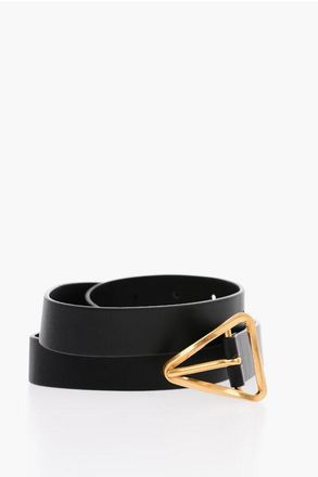 Bottega Veneta Leather Belt TRIANGLE with 30mm Metal Buckle size 80