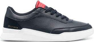 Tommy Hilfiger perforated leather lace-up sneakers - men - Calf Leather/Rubber/Fabric - 41 - Blue
