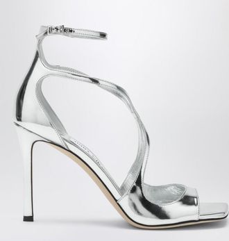 Jimmy Choo London Azia 95 metallic silver sandals