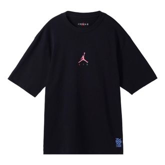 Nike Jordan Mens Air Jordan Dongdan 1985 Logo Printing Round Neck Short Sleeve Black T-Shirt DM0712-010