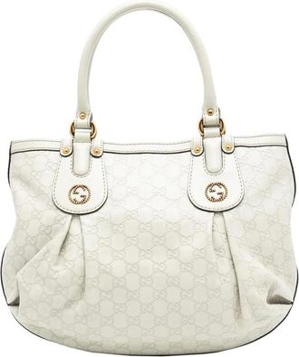 Gucci Pre-owned Handbags, female, White, Size: ONE SIZE Pre-owned Leather Satchel