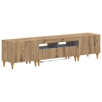vidaXL Conjunto De 3 Muebles Para Tv Con Led Roble Artisan Vidaxl