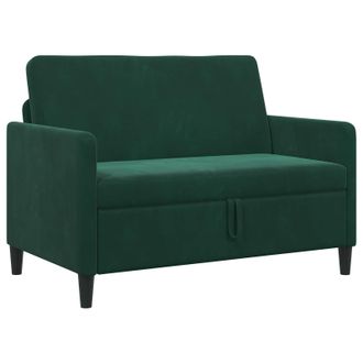 vidaXL Divano Con Storage Verde Scuro 122 X 78 X 87 Cm Poliestere Vidaxl