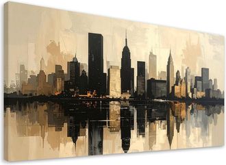 Feeby Impresi&oacute;n De Imagen, Ciudad Moderna Del Futuro En Tonos Beige, 120x60