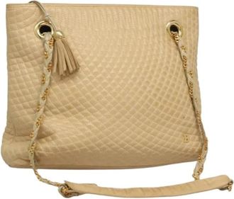 Bally Pre-owned Shoulder Bag - Dames - Vintage Schoudertas - Beige - ONE Size - Leer - Vintage