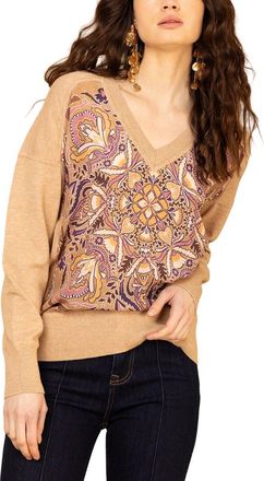 Hale Bob Hale Bob V Neck Stormi Silk Sweater