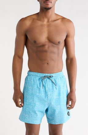 Volcom Lino Swim Trunks in Resin Blue at Nordstrom Rack, Size Xx-Large