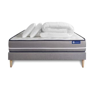 Actisom Pack colch&oacute;n gris espuma viscoel&aacute;stica 140 x 190