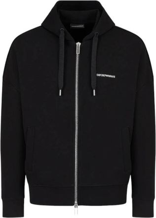 Emporio Armani Zwarte Sweatshirt 6L1Mb 41Jhsz 0999 - Heren - Vesten met rits - Zwart - 2XL - Hoodies & sweatvesten