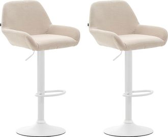 Clp Clp - Set De 2 Taburetes Braga En Tela Crema Blanco