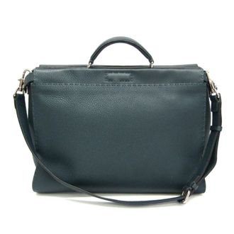 Fendi Monster Selleria Peekaboo Leather Green Leather Handbag (Pre-Owned)