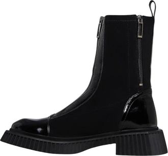 Cesare Gaspari Schoenen, Dames, Zwart, 41 EU, Leer, Platform Chelsea Boots