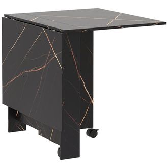 HOMCOM Mesa comedor plegable 120x80x73 cm negro