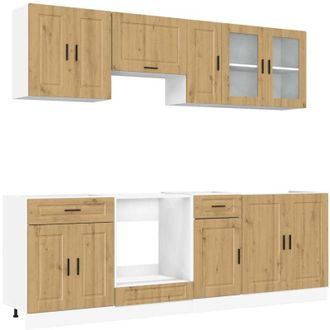 vidaXL Vidaxl - Mueble de cocina Kalmar 8 piezas artesanal roble