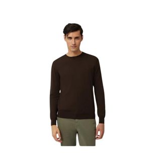 Harmont & Blaine Merino Wol Basic Pullover - Heren - Ronde hals truien - Bruin - 2XL - Wol - Truien & Vesten