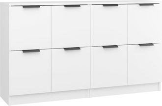 vidaXL Vidaxl - Aparadores 2 Unidades Madera Contrachapada Blanco 60x30x70 Cm