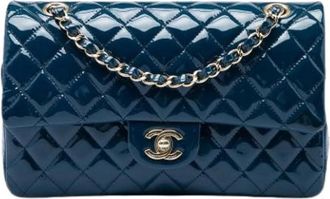 Chanel Pre-owned Double Flap Shoulder Bag - Dames - Vintage Schoudertas - Blauw - ONE Size - Leer - Vintage