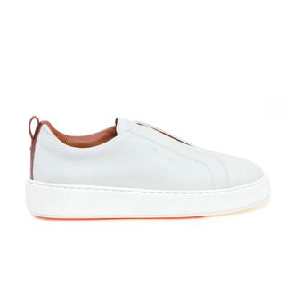 Santoni Tumbled Leather Slip-On Sneaker - female - Santoni - Sneakers - White - 6 1/2 UK - Shoes